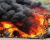آتش‌سوزی خودروی سوناتا در  شهرستان چرام+ تصاویر 